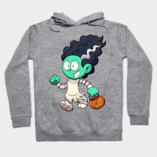 Kid In Frankenstein’s Bride Trick Or Treating Hoodie